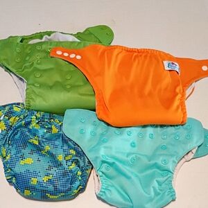 Vibrant Diaper Covers Set - Orange, Green, and Blue